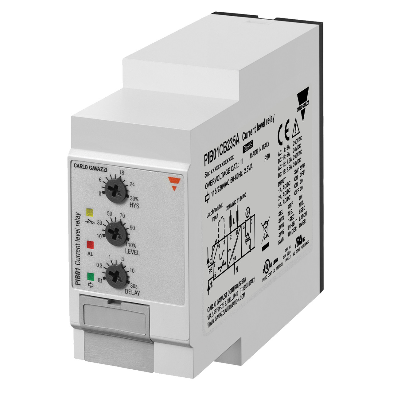 Carlo Gavazzi PIB01CD485A Current Monitor Relay