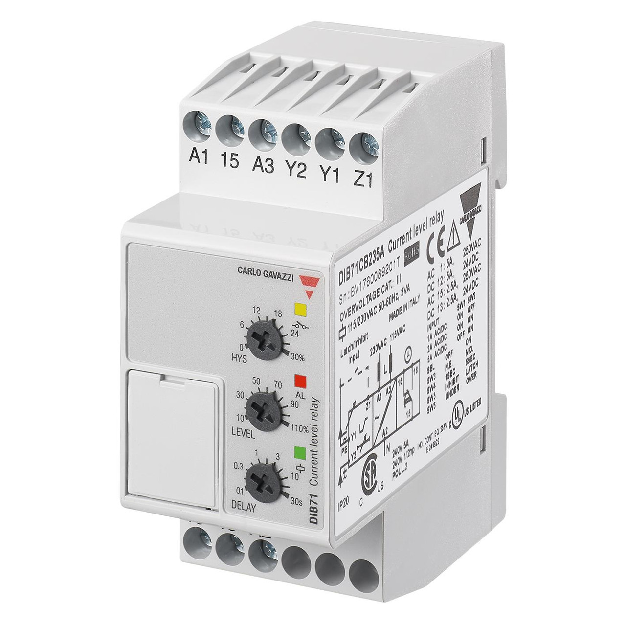Carlo Gavazzi DIB71CB235A Current Monitor Relay