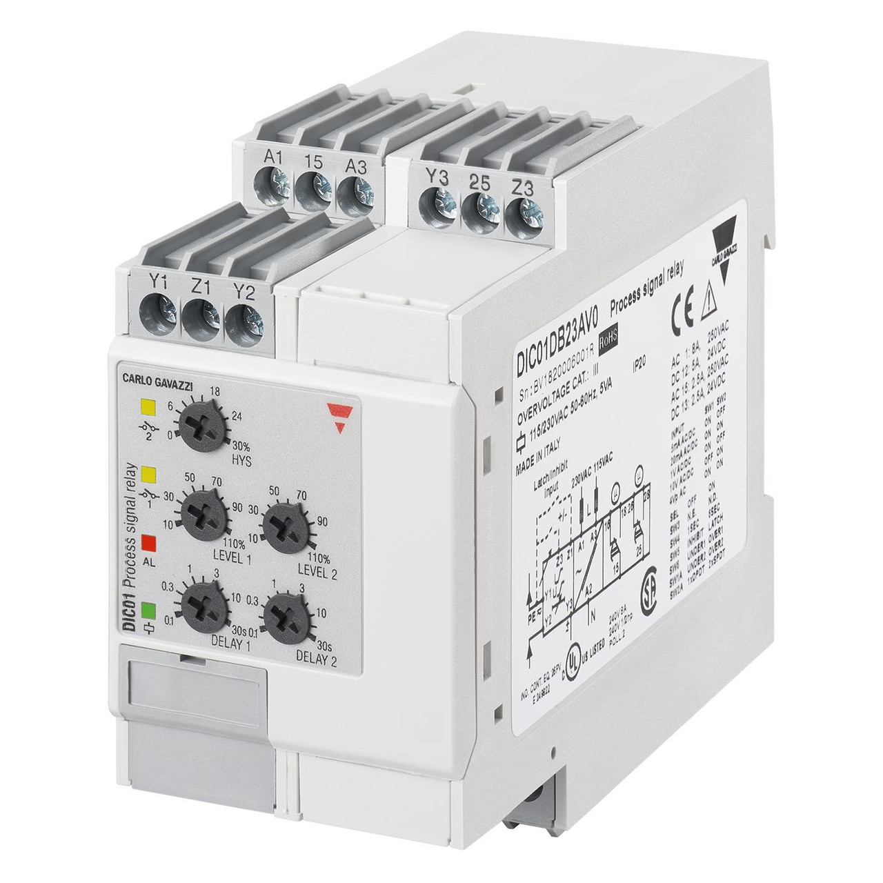 Carlo Gavazzi DIC01DD48AV0 Current Monitor Relay