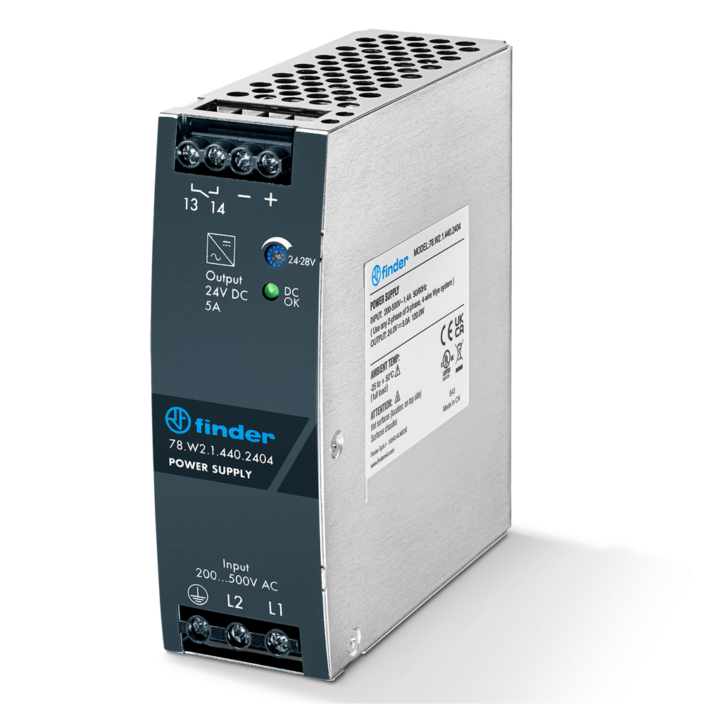 Finder 78.W2.1.440.2404 24V DC 120 W Switching Power Supply