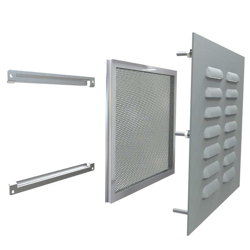 Hammond 1481L3R810GY Louvered Vent Kit