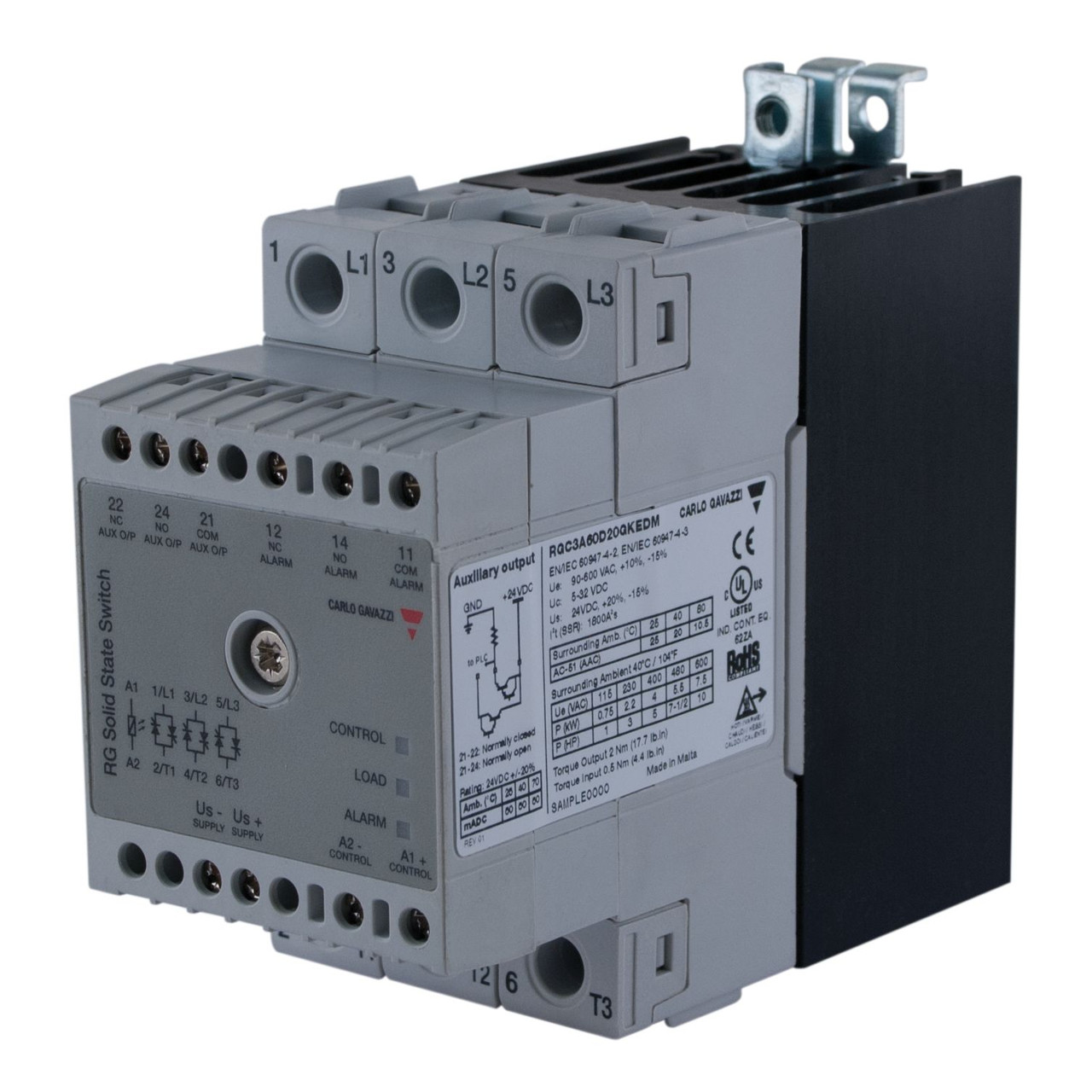 Carlo Gavazzi RGC3A60A20GKEAM Solid State Contactor Carlo Gavazzi RGC3A60A20GKEAM Solid State Contactor
