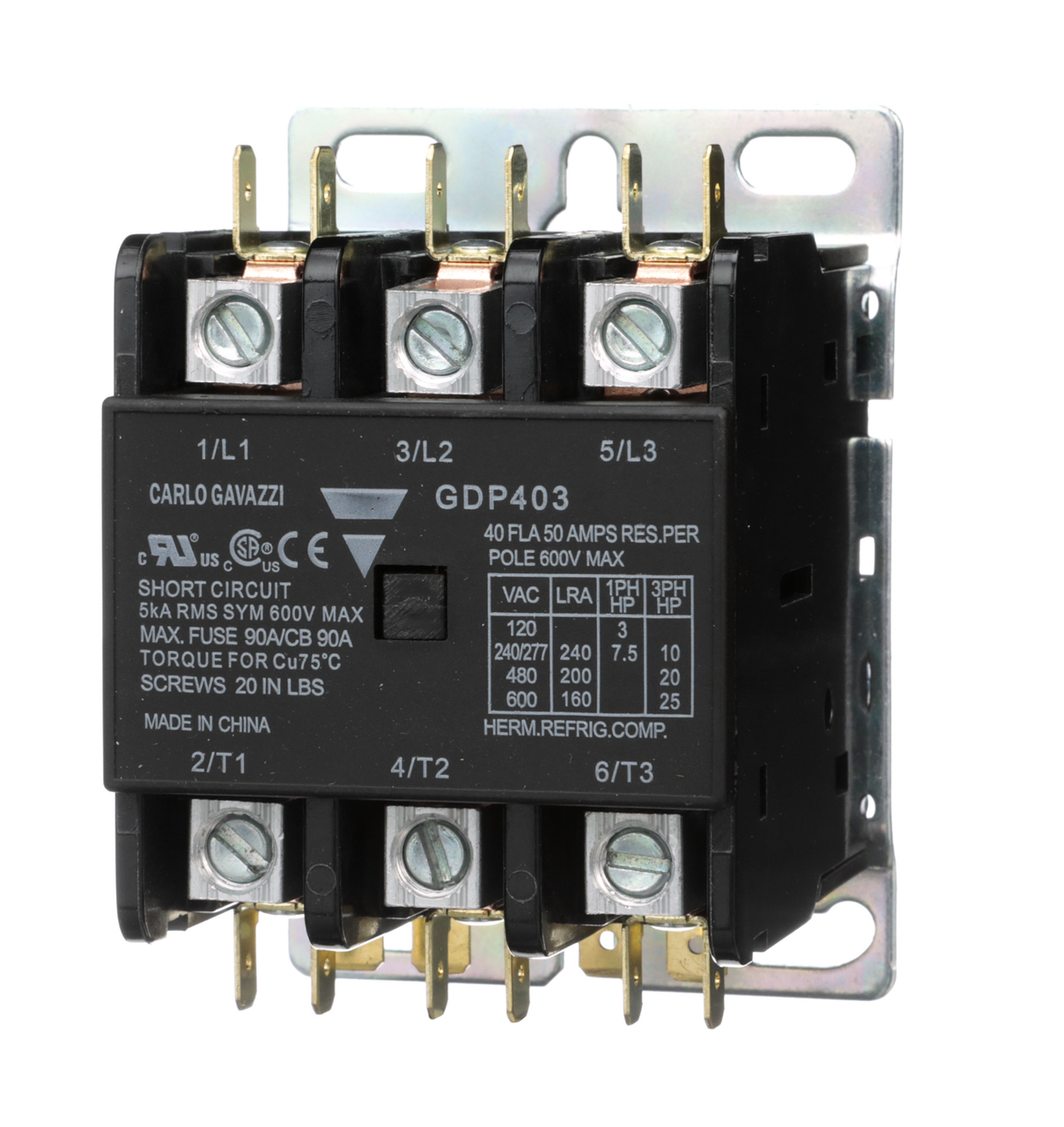 Carlo Gavazzi GDP403S480V Definite Purpose Contactor