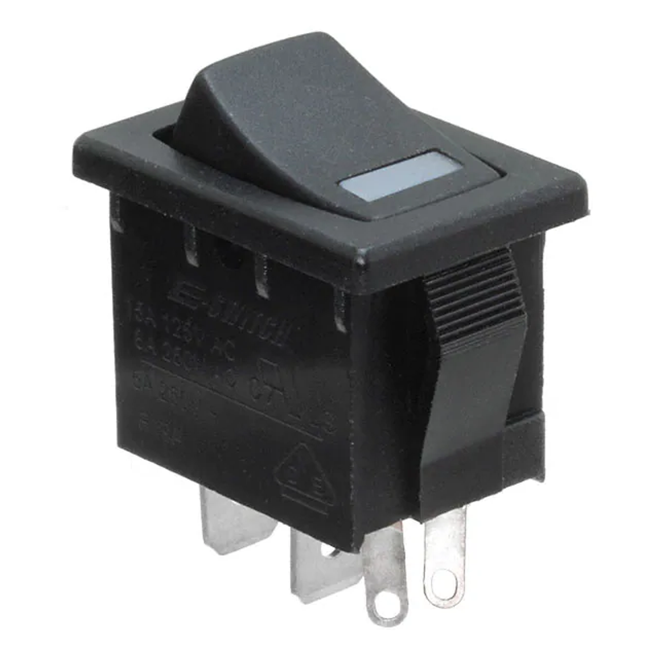 E-Switch R1966ABLKBLKEGRED Rocker Switches