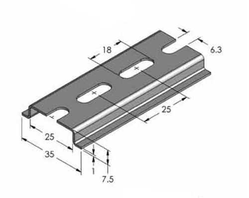 Custom Connector C-106-2SPM Pre-Punched Din Rails