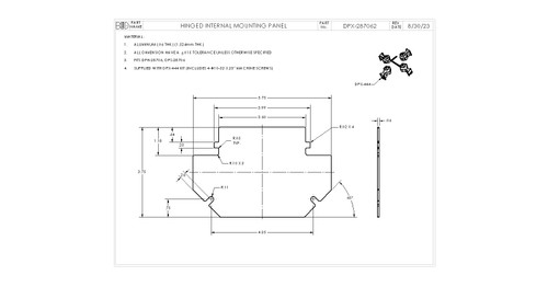 BUD Industries DPX-287062 Hinged Internal Mounting Panel