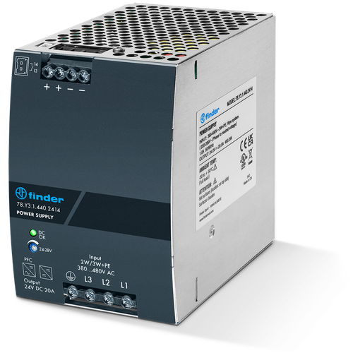 Finder 78.Y3.1.440.2414 24V DC 480 W Switching Power Supply