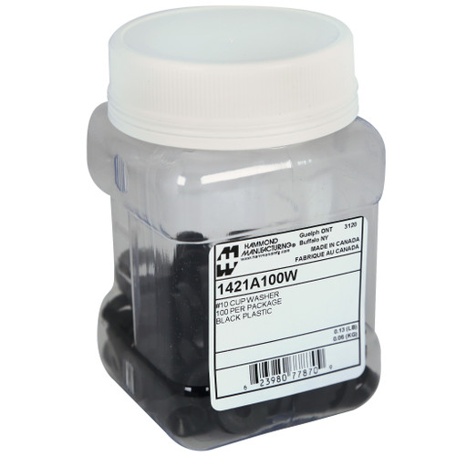 Hammond 1421A100W Black Plastic Cup Washer