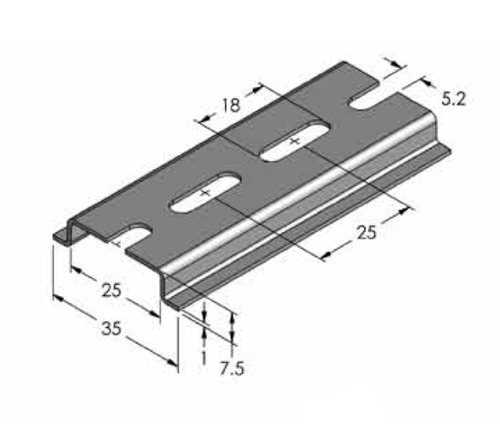 Custom Connector C-104-PM Pre-Punched Din Rails