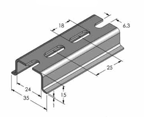 Custom Connector C-105-PM Pre-Punched Din Rails
