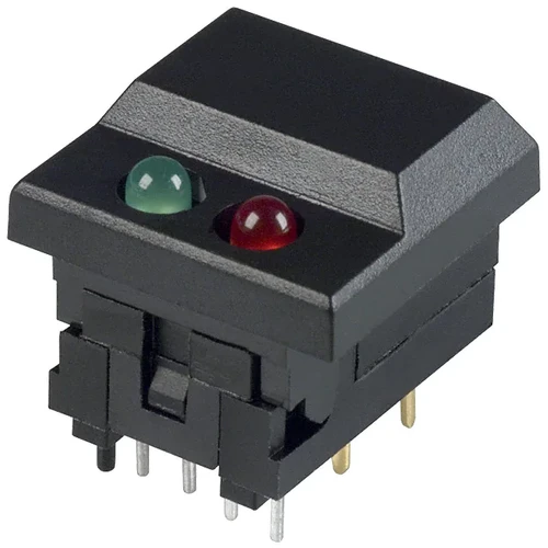 E-Switch 5511MBLKREDGRN Pushbutton Switch
