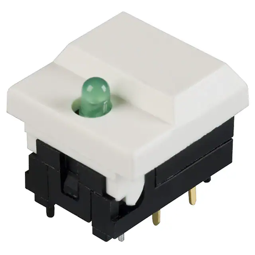 E-Switch 5511MWHTGRN Pushbutton Switch