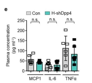 ELM-IL6 was used to measure plasma IL-6 in diet-induced obese mice following hepatocyte-specific DPP4 silencing. Figure adapted from Ghorpade et al., Nature, 2018.