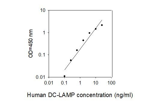 Human DC-LAMP ELISA kit Standard Curve