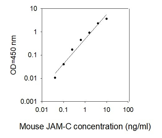 Mouse JAM-C ELISA kit Standard Curve