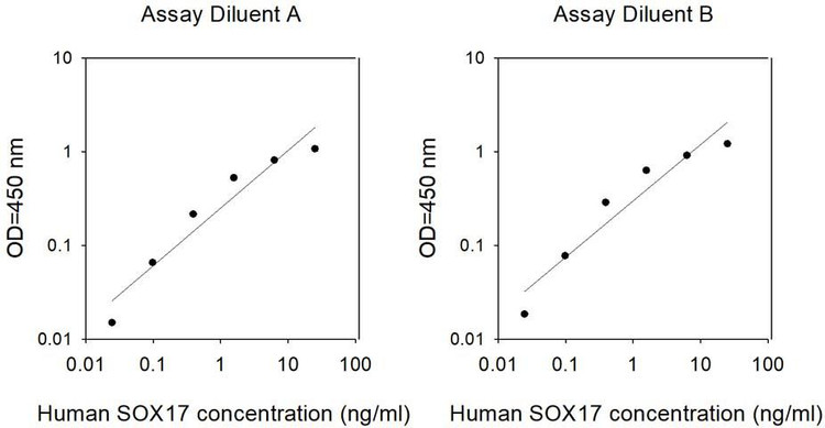 This protein is used as the standard in the ELISA kit (catalog number: ELH-SOX17). Different diluents for different sample types.