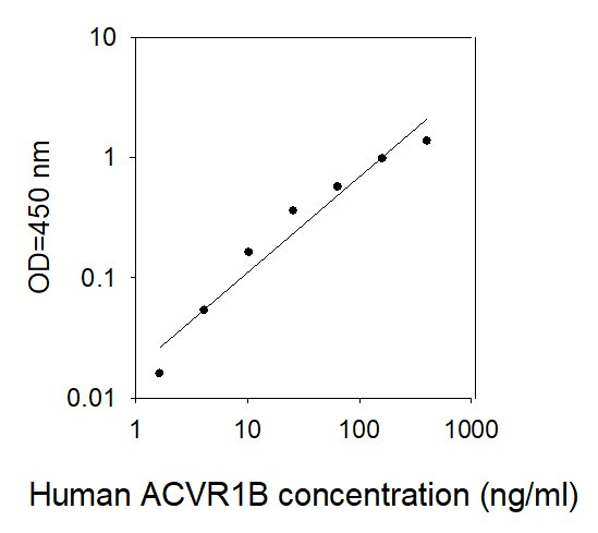 Human Activin R1B ELISA kit Standard Curve
