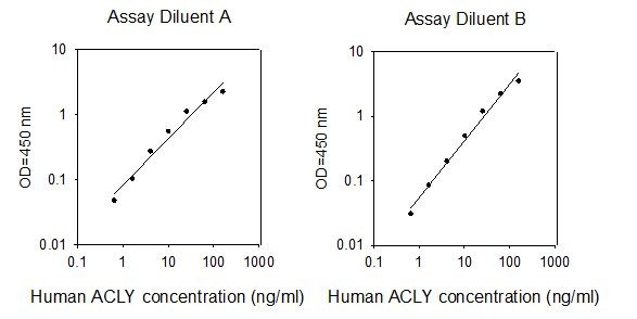 Human ACLY ELISA kit Standard Curve