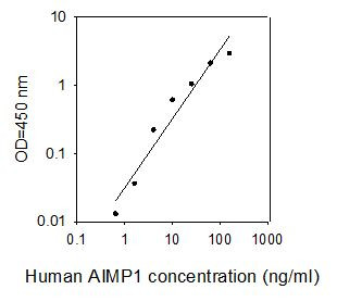 Human AIMP1 ELISA kit Standard Curve