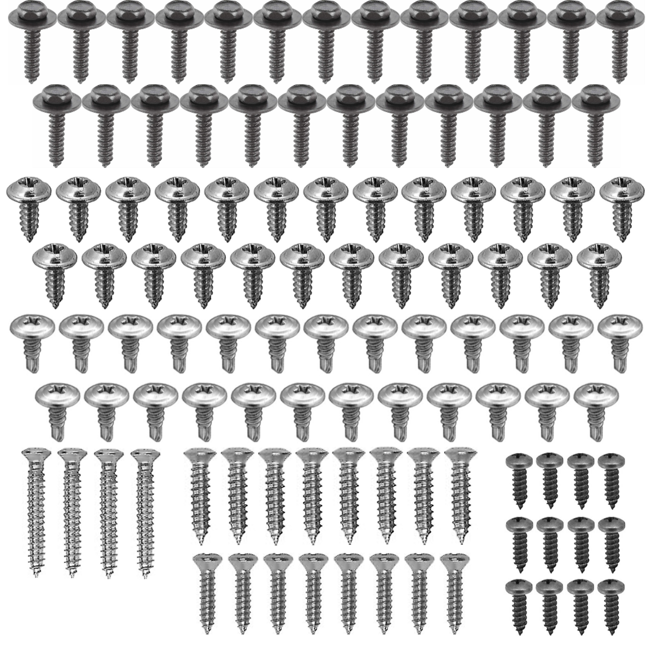 Ford Replacement OEM-Style Door Panel & Trim Screw Kit – Assorted Sizes (Black)