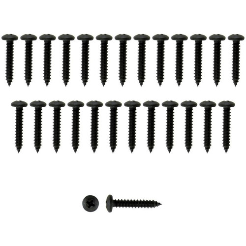 HYUNDAI 25-Piece Interior, Dash, Console, Glove Box, Tail Light Bezel, Exterior Molding, Engine Bay, Trim Screws, Black, Phillips Pan Head (#8 x 3/4") FITS: Hyundai, Kia, Genesis