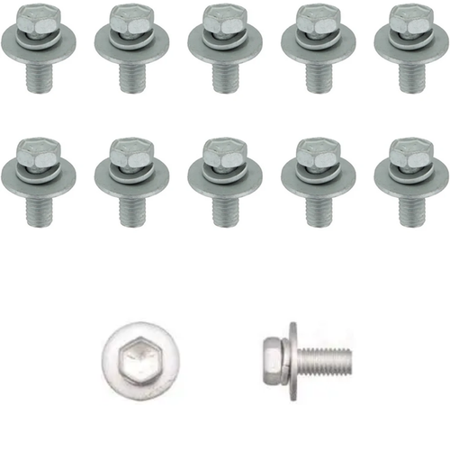 NISSAN 10-Piece 12mm Splash Shield / Wheel Liner / Interior / Exterior / Engine Bay / Body Bolt Kit (M8-1.25 x 20 mm)