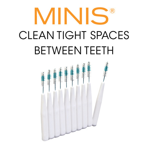 MINIS® clean tight spaces between teeth.