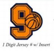 1 Digit Jersey # with Insert