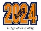 4 Digit Block with Bling Grad Year