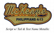 Script with Tail & Text Name Metallic