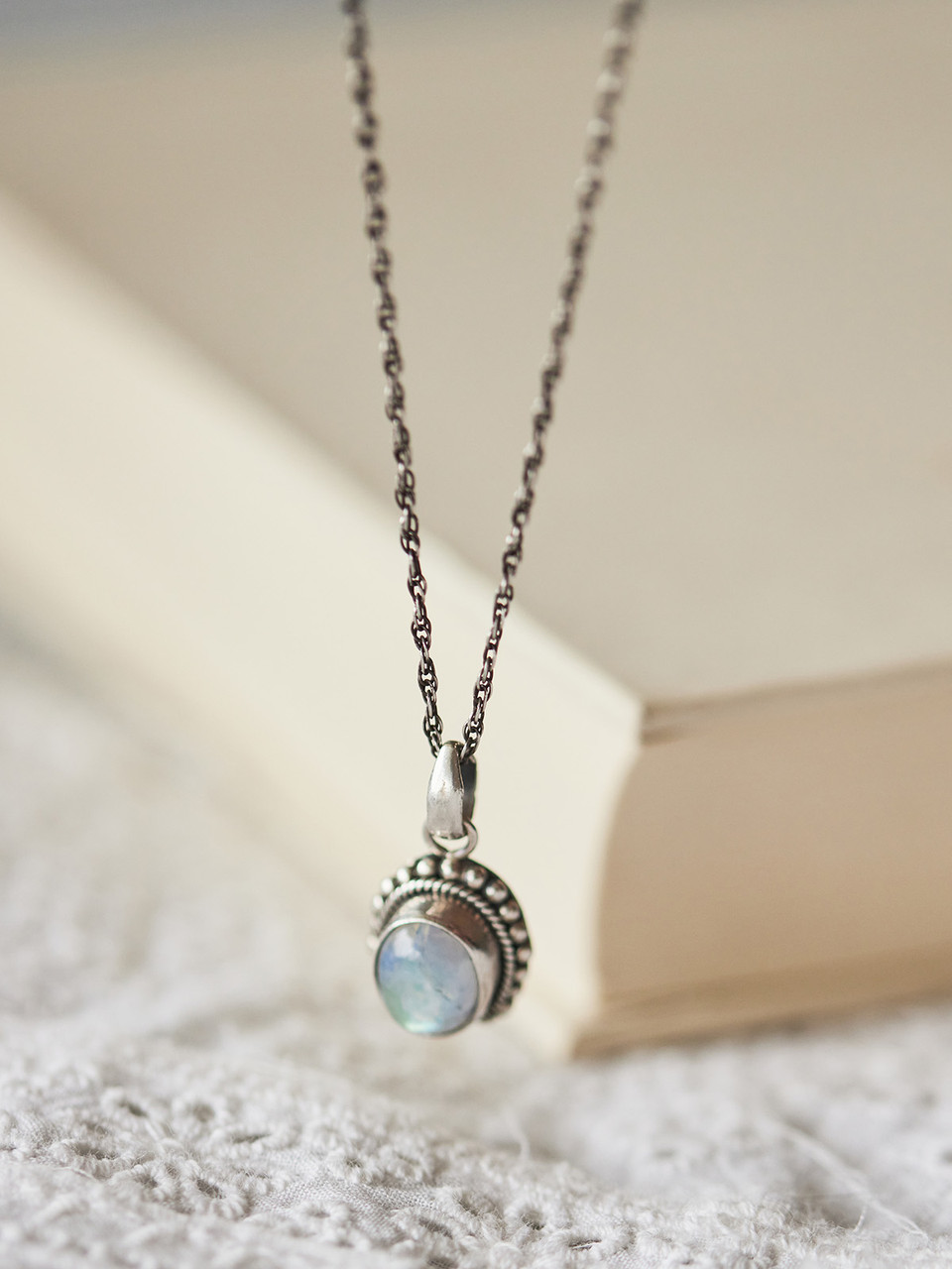 Silver Moonstone Necklace | Shop Beautiful Designs by April