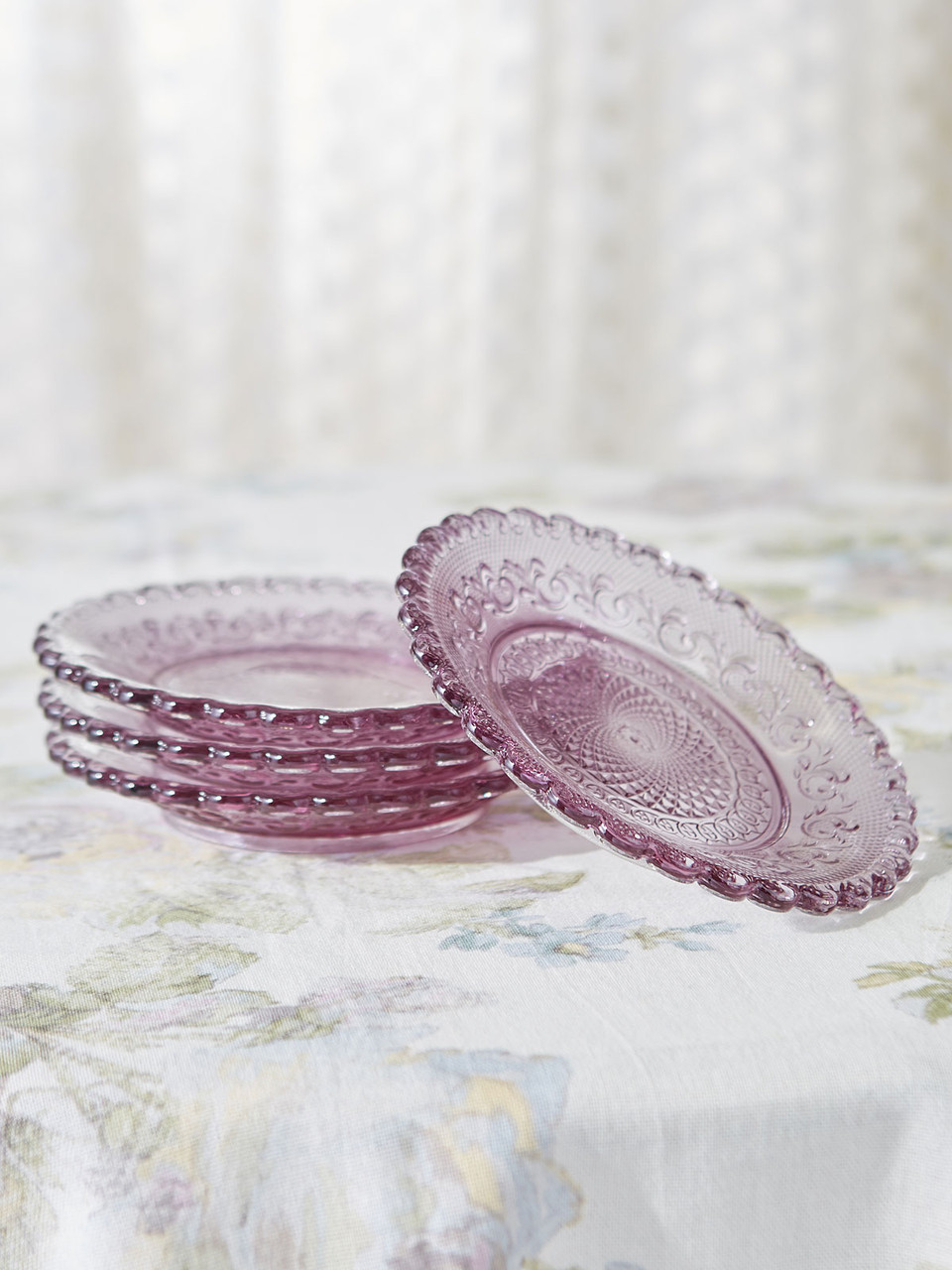 Chantilly Glass Plates Set of 4 - Amethyst | Shop Beautiful