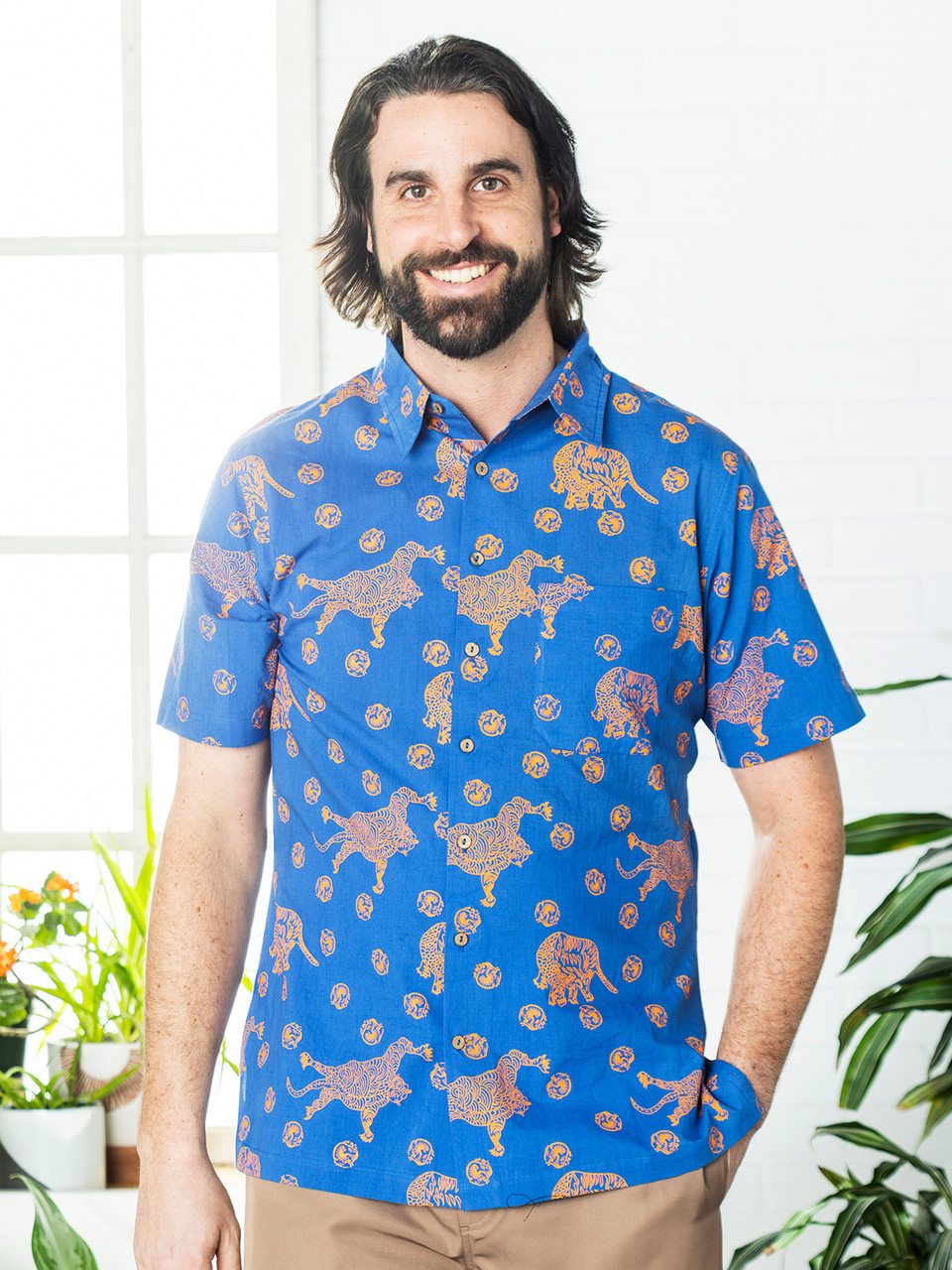 Electric Tiger Shirt - Blue | Shop Beautiful Designs by April Cornell
