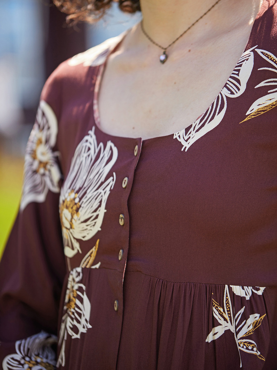 Sketch Flower Dress - Brown | Shop Beautiful Designs by April Cornell