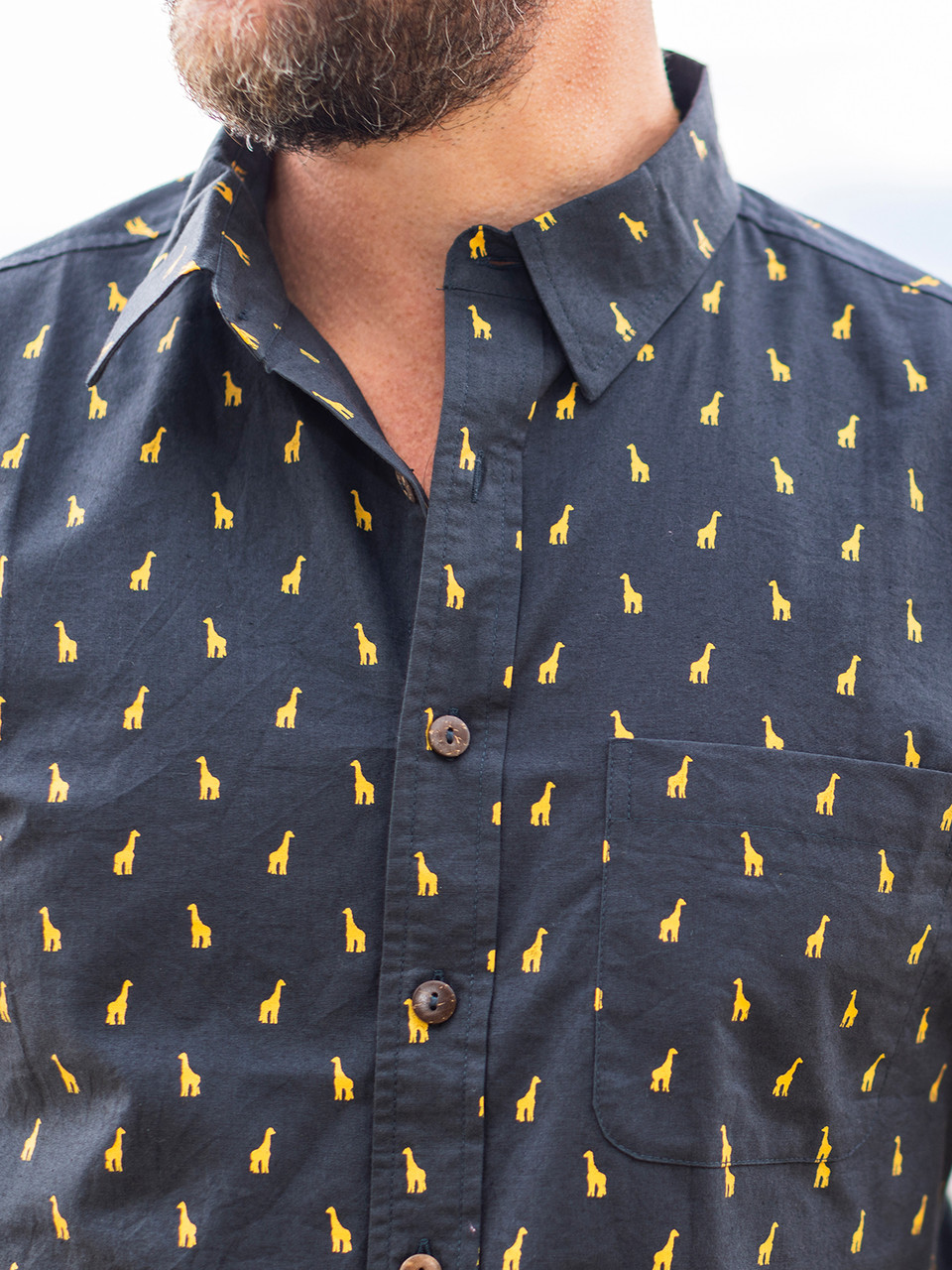 giraffe dress shirt Giraffe Print Button-Down Shirt