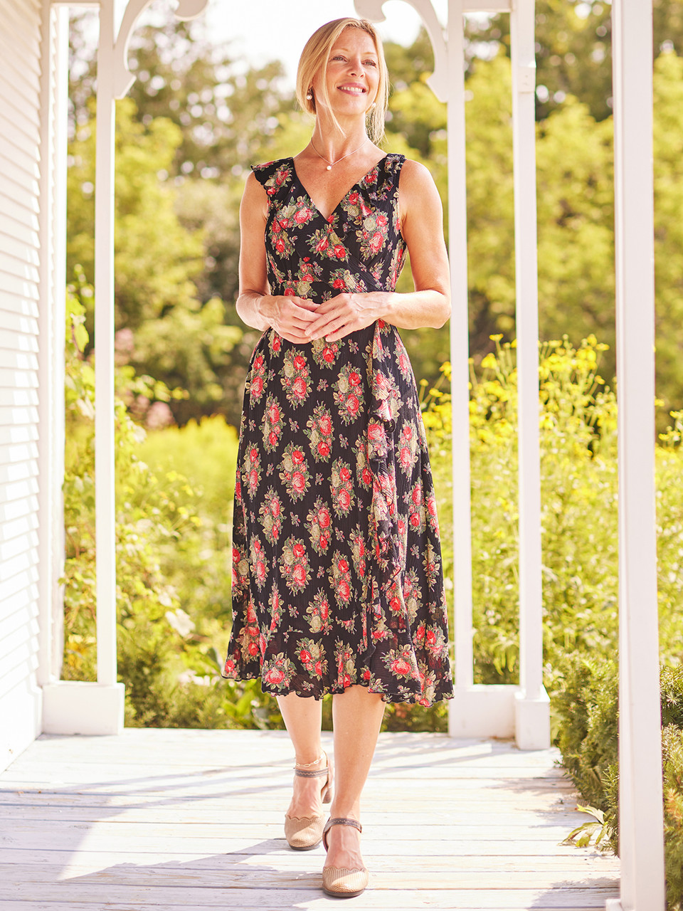 A.E.マルティ☆ファッションプレート『LA SOIRÉE TOSCANE』 Spanish Rose Faux Wrap Dress | Shop Beautiful Designs by April Cornell