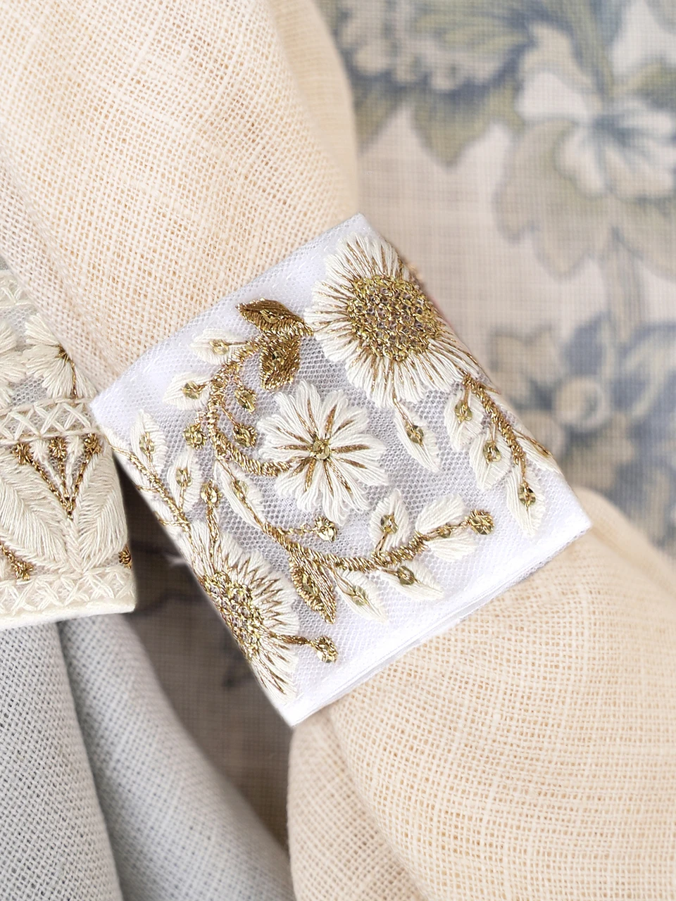 Bel Canto Napkin Ring Set of 4 - Alabaster | Shop Beautiful Designs by ...