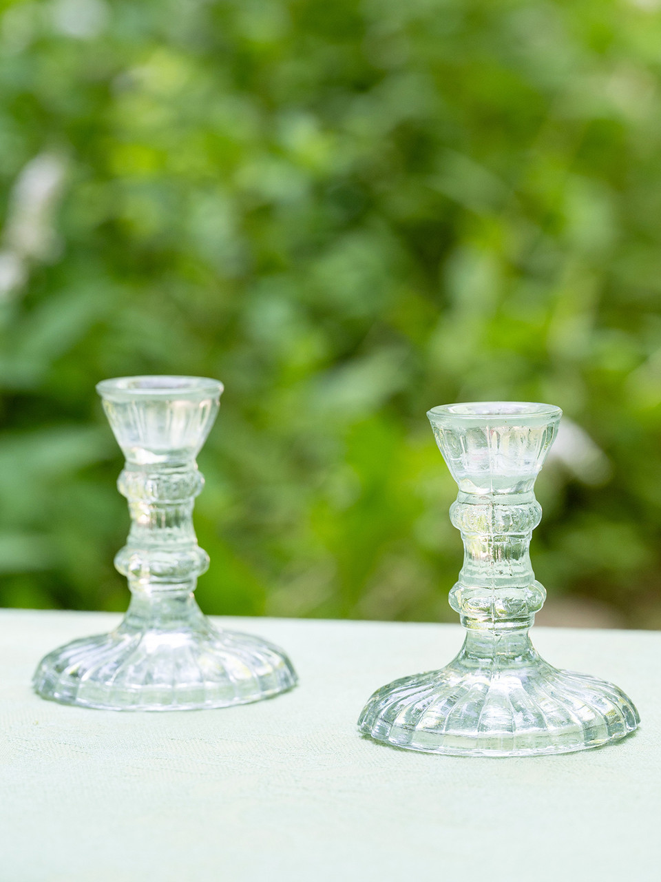 vintage * turip candle holder 2点セット Vintage Candlestick Set of 2 - Clear | Shop Beautiful Designs by