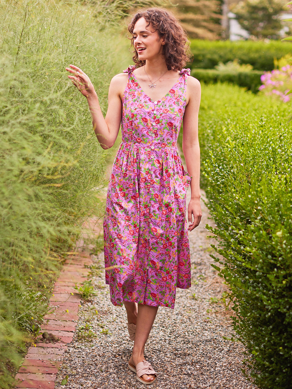 lavender cotton dress Girls Soft Cotton Jersey Cap Sleeve Dress | Lavender main image 0