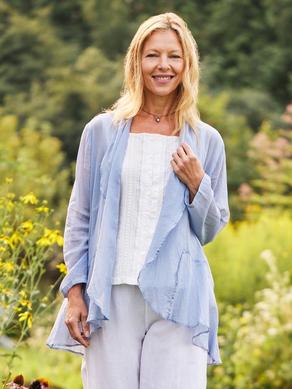 Estella.K SILK COVER UP ウォッシャブルシルクカバーアップ Everlasting Cover Up - Periwinkle | Shop Beautiful Designs by