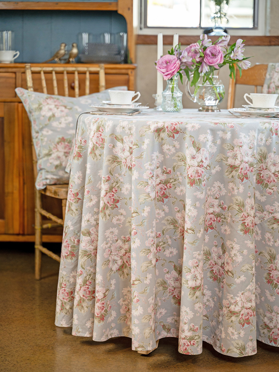 Apple Blossom Round Cloth - Smoke | Shop Beautiful Designs by