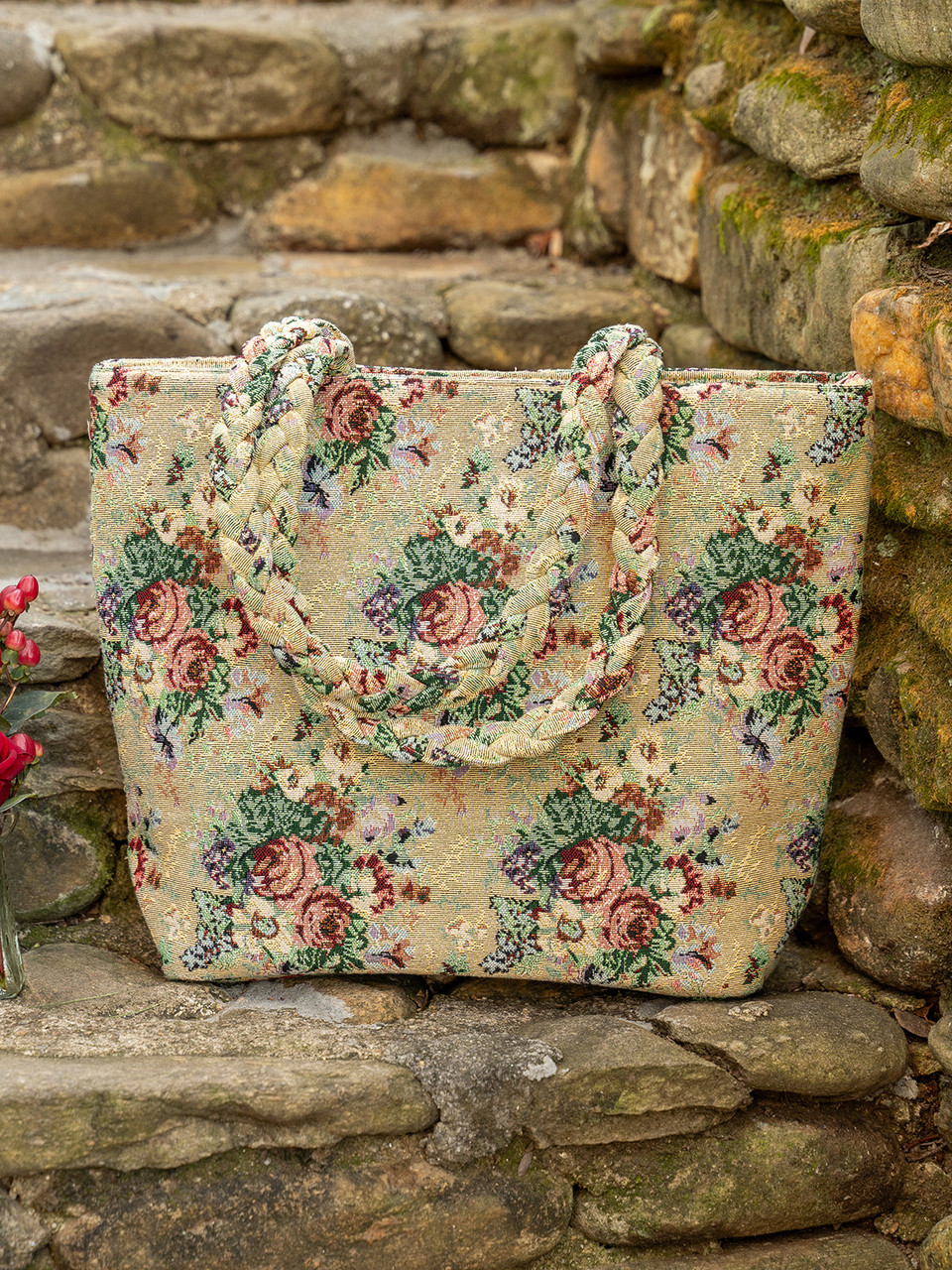 Dutchess Tapestry Tote Bag - Natural | Shop Beautiful  display picture 1