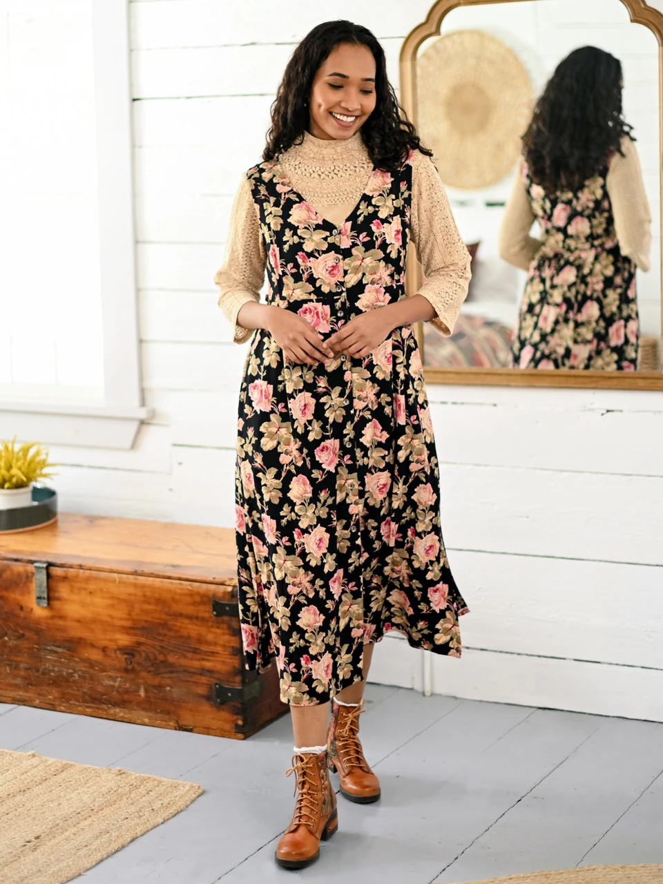 Drawing Room Pinafore Dress - Black | Shop Beautiful Designs by