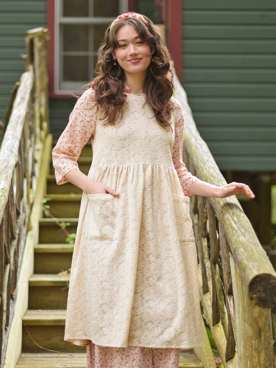 Cottage Apron - Ecru | Shop Beautiful Designs by April Cornell