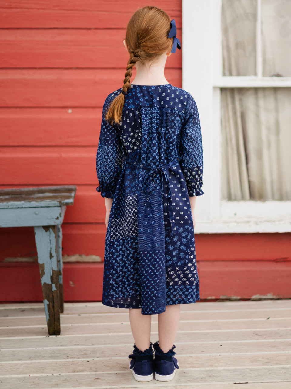 Becky Kids Dress - Navy | Shop Beautiful Designs by April Cornell