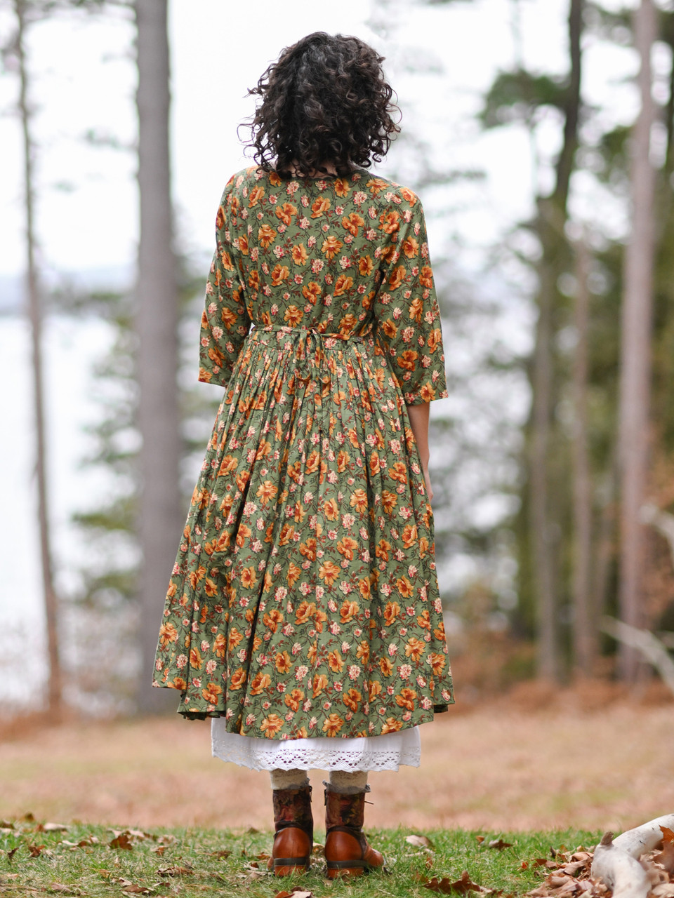 Golden Flower Dress - Sage | Shop Beautiful Designs by April Cornell