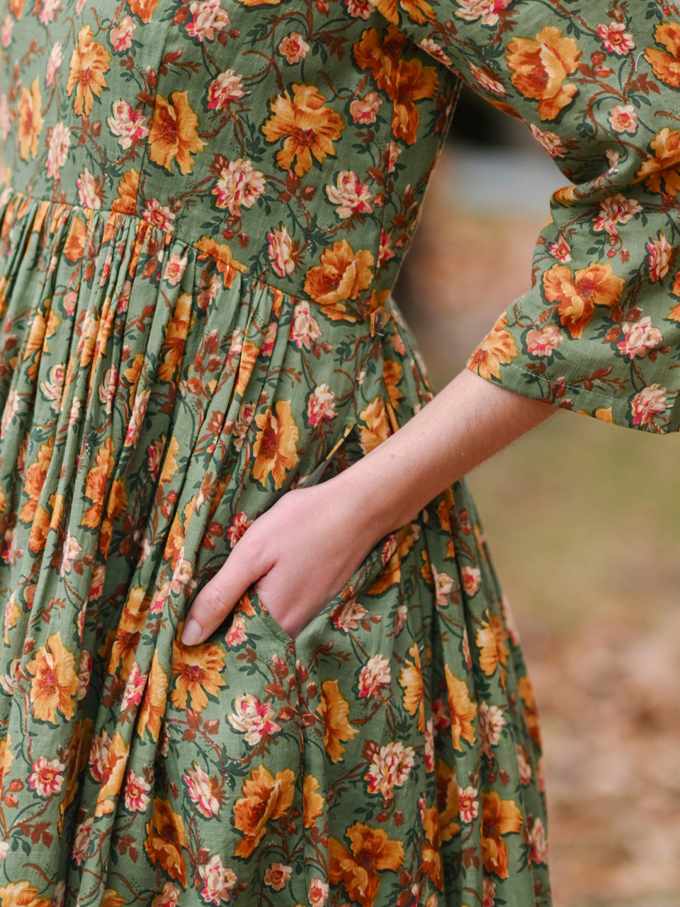 Golden Flower Dress - Sage | Shop Beautiful Designs by April