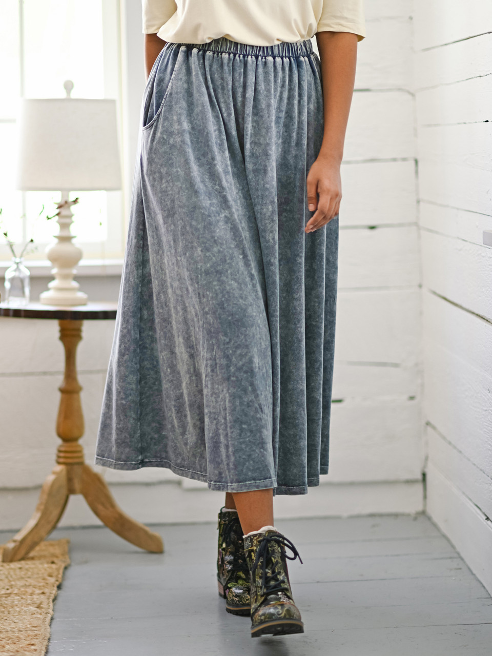 Saturday Sunwashed Skirt - Charcoal | Shop Beautiful Designs by