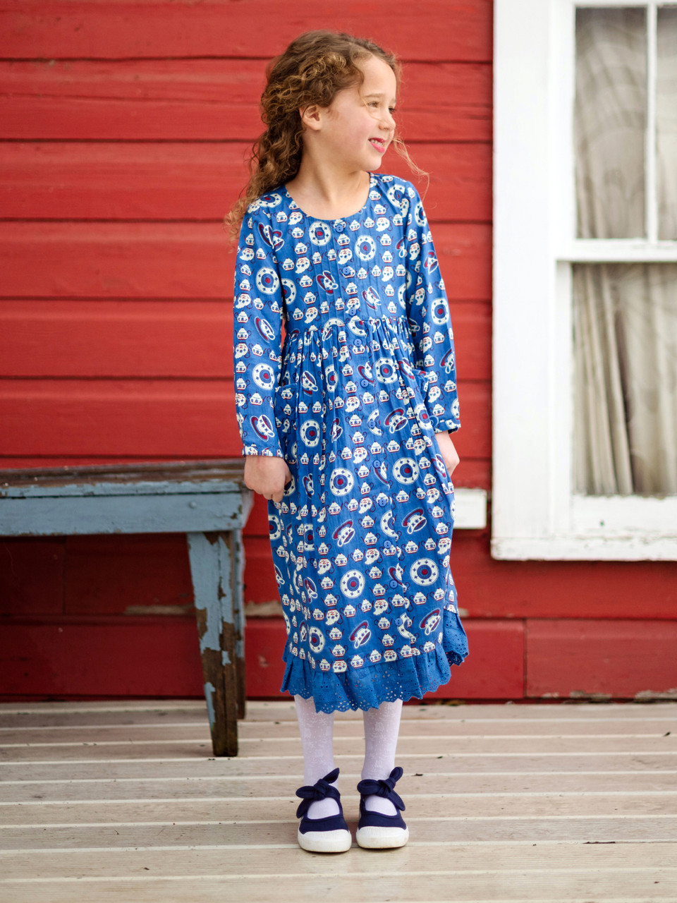 Teacup Kids Dress - Blue | Shop Beautiful Designs by April Cornell
