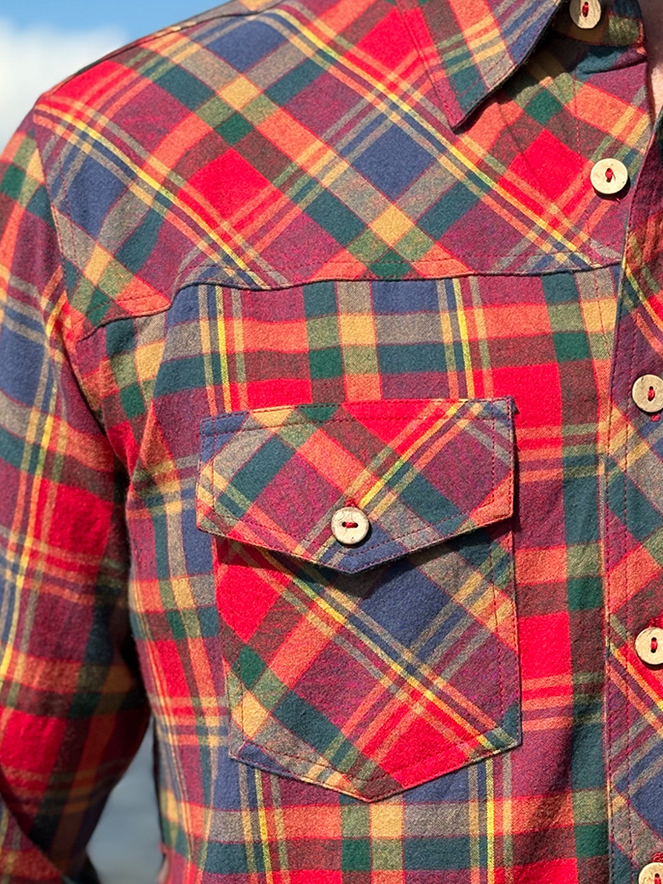Autumn Flannel Shirt - Red Multi | Shop Beautiful Designs by April